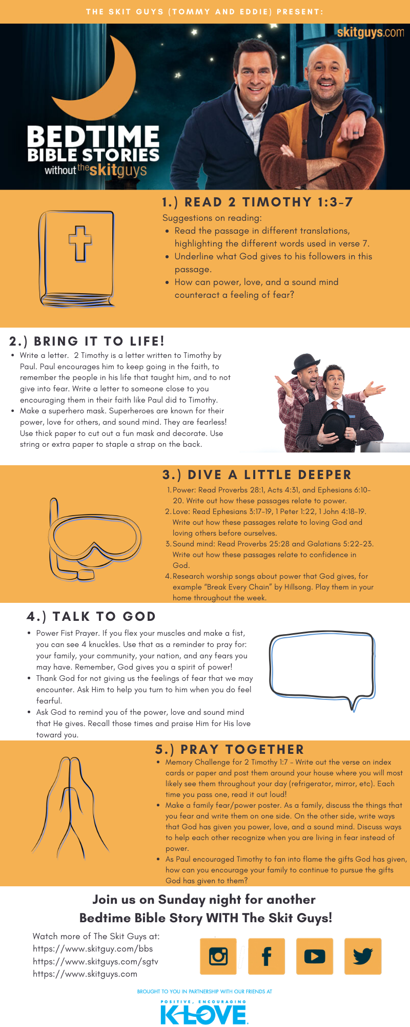 Bedtime Bible Story Without The Skit Guys 2 Timothy 1 3 7