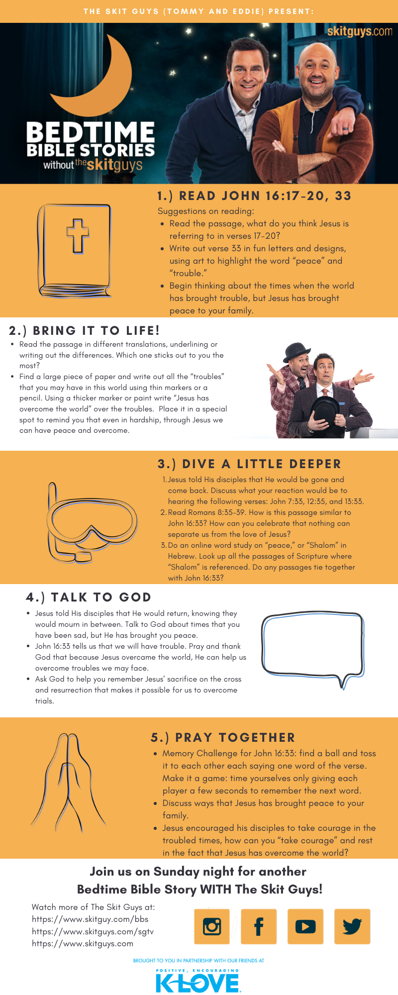 Bedtime Bible Story Without The Skit Guys John 16 33