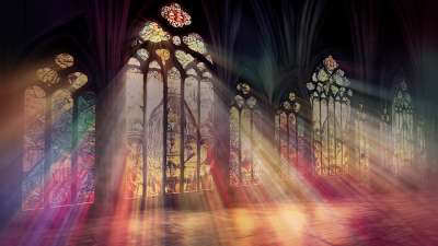 Stained Glass Scene 14