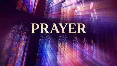 Stained Glass Scene Prayer